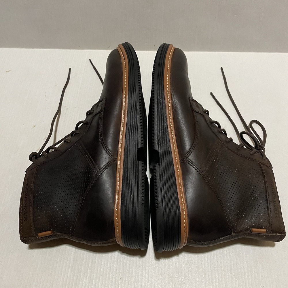 Mark Nason Los Angeles Leather Chukka Boots Dark Brown Side Zip Men's 8 SN225032 - Picture 4 of 8